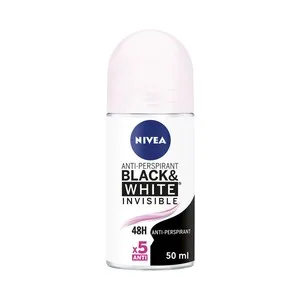 Nivea Black & White Invisible Desodorante Roll On para Mujer con Fórmula Anti Manchas 50 Ml.