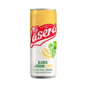 LA Casera Blanco de Verano con Vino Blanco Verdejo y Zumo Natural de Limón Lata 25 Cl. 330 ML