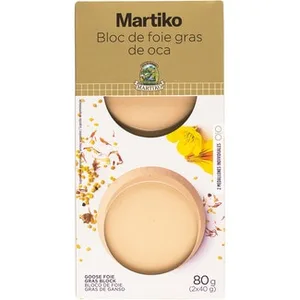 Bloc de Foie Gras de Oca 2 Medallones X 40 G sin Gluten  Martiko 80 G