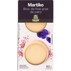 Bloc de Foie Gras  de Pato 2 Medallones X 40 G sin Gluten  Martiko 80 G