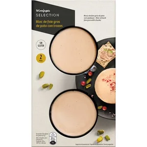 Bloc de Foie Gras de Pato con Trozos sin Gluten Pack 2 X 40 G  el Corte Ingles Selection 80 G