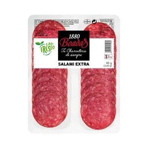Boadas Salami de Categoria Extra, sin Gluten y Cortado en Finas Lonchas Boadas 2 X 40 G. 80 G