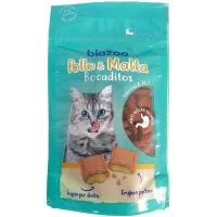 Bocaditos de Pollo y Malta para Gato Biozoo, Paquete 60 G