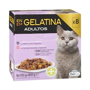Bocaditos en Gelatina Gato Adulto Delikuit 0.8 KG