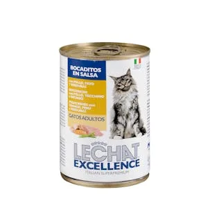 Bocaditos en Salsa Gato Adulto Lechat Excellence con Pollo, Pavo y Verduras 0.4 KG