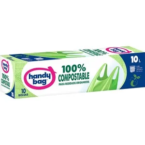 Bolsa de Basura 100% Compostable para Residuos Orgánicos 10 Litros Handy BAG