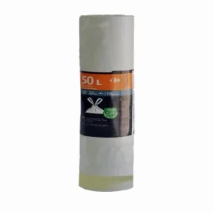 Bolsas Basura de Material Reciclado Carrefour 50 L. 15 Ud - Blanco
