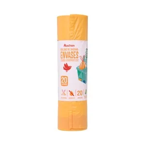 Producto Alcampo Bolsas de Basura Amarilla, con Autocierre Especial Envases Capacidad 20 Litros 45 X 55 Cm 20 Uds.