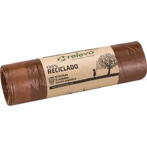 Bolsas de Basura Marrones 100% Reciclado 10/20 Litros Relevo