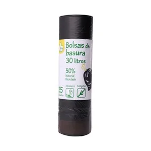 Producto Económico Alcampo Bolsas de Basura Negra con Autocierre Capacidad 30 L 25 Uds.