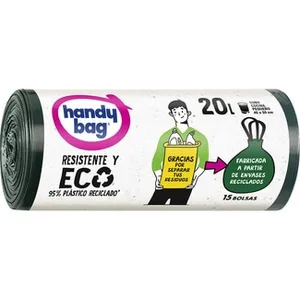 Bolsas de Basura Reciclada Resistente y Eco 45x50 20 Litros para Cubo Cocina Pequeño Handy BAG