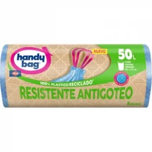 Bolsas de Basura Resistente Antigoteo 100% Reciclado 50l 8 Ud Handy BAG