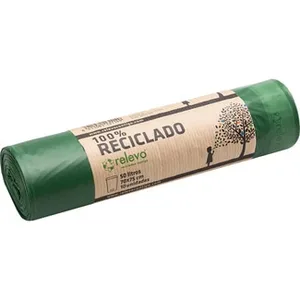 Bolsas de Basura Verdes 100% Reciclado 50 Litros Relevo