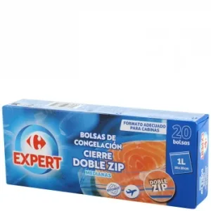 Bolsas de Congelación Cierre Doble Zip Medianas Carrefour Expert 20 Ud.
