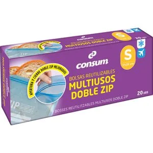 Bolsas Reutilizables Multiusos Zip Pequeña 20 u
