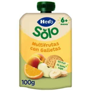 Bolsita de Multifrutas con Galleta desde 6 Meses Hero Solo 100 G.