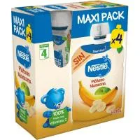 Bolsita de Plátano-manzana Nestlé, Pack 4x90 G
