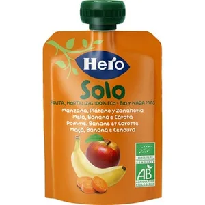 Bolsita de Plátano, Manzana y Zanahoria Ecológica sin Gluten desde 4 Meses Hero Solo