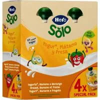 Bolsita de Yogur-plátano-fresa Hero Pack 4x100 G