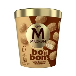 Magnum Bombon de Frigo Bombones de Helado de Vainilla, Salsa Caramelo Salado, Recubiertos Chocolate Blanco 12 Uds. 168 ML