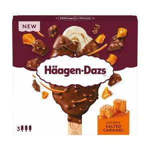 Häagen-dazs Bombón de Helado de Vainilla con Trozos de Caramelo Salado 3 X 80 Ml. 200 ML