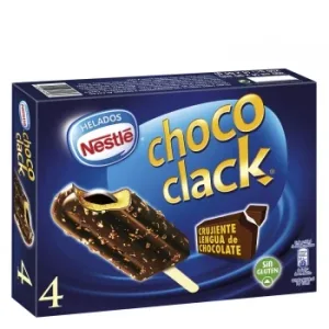 Bombón Helado Choco Clack Nestlé Helados sin Gluten 4 Ud.