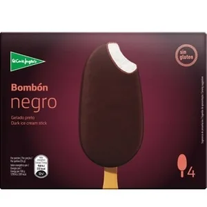 Bombón Helado de Chocolate Negro sin Gluten 4 Unidades  el Corte Ingles 440 ML