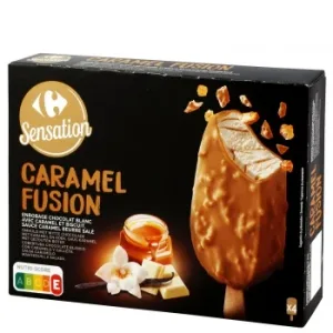Bombón Helado de Vainilla y Caramelo Carrefour Sensation 4 Ud.