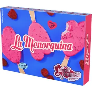 Bombón Helado de Yogur y Frambuesa 3 Unidades Menorquina