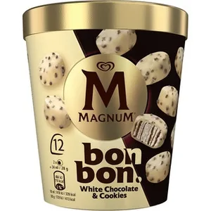 Bombones Helados White Chocolate & Cookies 12 Unidades  Magnum Bonbon 204 ML