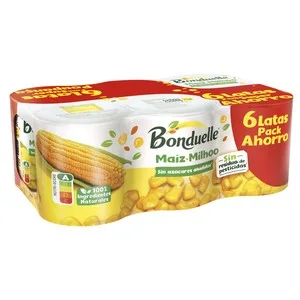 Bonduelle Maíz Dulce sin Azúcares Añadidos Pack 6 Uds. X 140 G 840 G