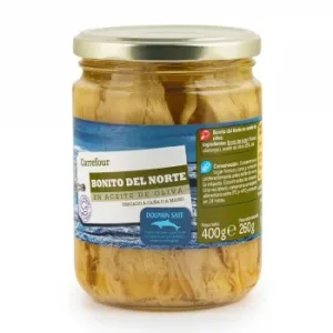 Bonito del Norte en Aceite de Oliva Procedente de Pesca Sostenible Carrefour 260 G.