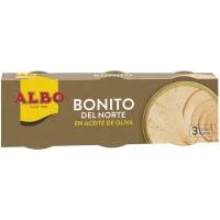 Bonito en Aceite de Oliva Albo, Pack 3x65 G