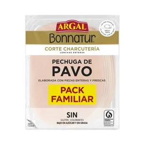 Bonnatur de Argal Corte Charcutería Pechuga de Pavo Cortada en Lonchas 165 G.