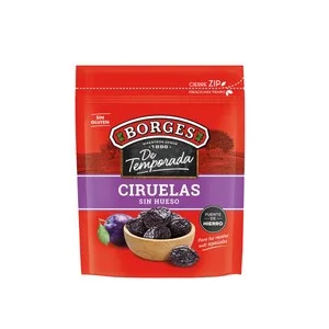 Borges Ciruelas sin Hueso, Tiernas, Jugosas y sin Gluten 200 G.