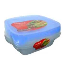 Bote Cuadrado de Plástico Carrefour Home  0,7l 3 Ud - Bicolor