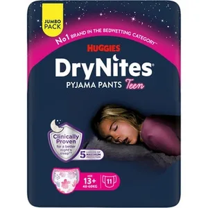 Braguitas de Noche Absorbentes para Niñas +13 Años 48-60 Kg Huggies DRY Nites