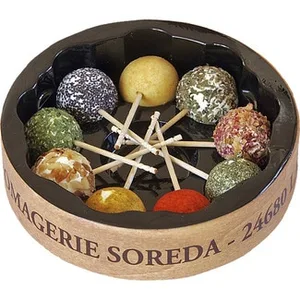 Mini Brochetas de Queso de Cabra Francés Avellanas, Semillas de Amapola, Jengibre, Albahaca, Pétalos de Rosa, Eneldo, Curry, Pimentón Dulce y Cebollino 9 Unidades Soreda