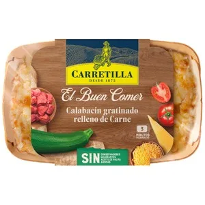 Carretilla el Buen Comer Calabacín Gratinado Relleno de Carne 350 G.