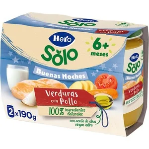 Buenas Noches Tarritos de Verduras con Pollo sin Gluten desde 6 Meses Pack 2 Hero Solo