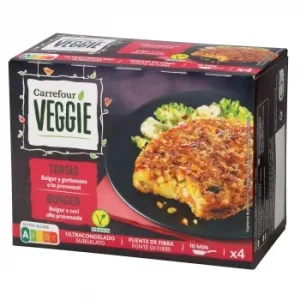 Burger Bulgur y Garbanzos a la Provenzal Carrefour Veggie 400 G.