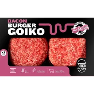 Burger Meat con Bacon de Vacuno 100% Español sin Gluten 2 Unidades Goiko