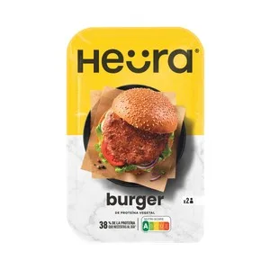 Heüra Burger Vegetal a Base de Proteina Vegetal y Aceite de Oliva Virgen Extra 2 X 110 G. 220 G