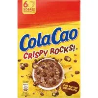 Cacao Soluble Crispy Rocks Cola Cao, 6 Sobres, Caja 132 G