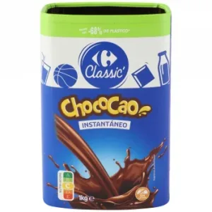 Cacao Instantáneo Carrefour sin Gluten 1 Kg.
