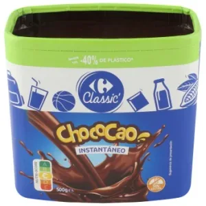 Cacao Instantáneo Chococao Carrefour sin Gluten 500 G.