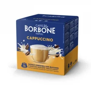 Café Cápsulas Capuccino Borbone Compatible con Dolce Gusto sin Gluten 16 Ud.