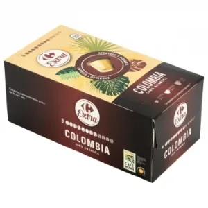 Café Cápsulas Colombia Carrefour Extra Compratibles con Nespresso 20 Ud.