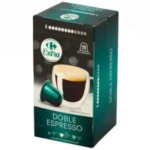 Café Cápsulas Doble Expresso Carrefour Extra Compatible con Nespresso 20 Ud.