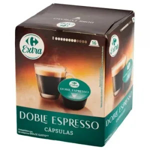 Café Cápsulas Dolce Expresso Carrefour Extra Compatible con Dolce Gusto 16 Ud.